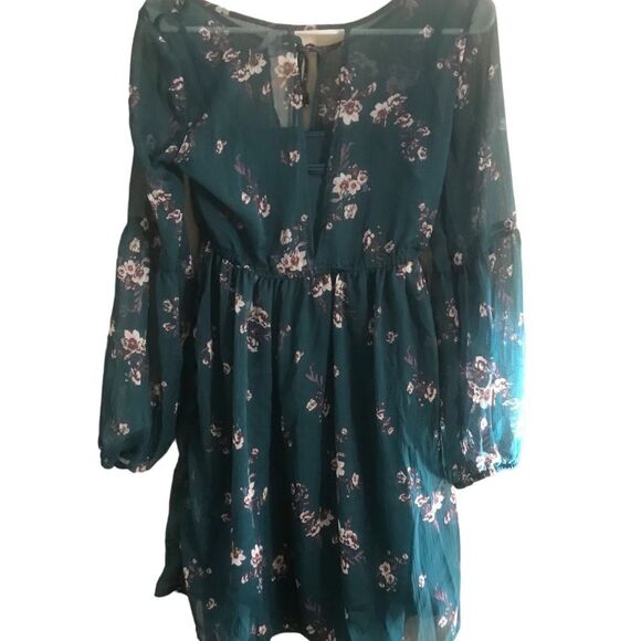 Mudd Green and Maroon Floral Dress Size Small - Picture 8 of 8